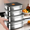 Stainless Steel Camping Lunch Box Sealed Leak-proof Bento Box Microwave Suitable Large Capacity Refrigerator Freezer Storage Box - MAGUSTA BEAUTY
