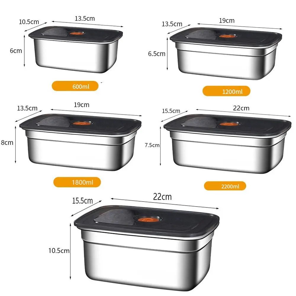 Stainless Steel Camping Lunch Box Sealed Leak-proof Bento Box Microwave Suitable Large Capacity Refrigerator Freezer Storage Box - MAGUSTA BEAUTY