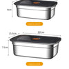 Stainless Steel Camping Lunch Box Sealed Leak-proof Bento Box Microwave Suitable Large Capacity Refrigerator Freezer Storage Box - MAGUSTA BEAUTY