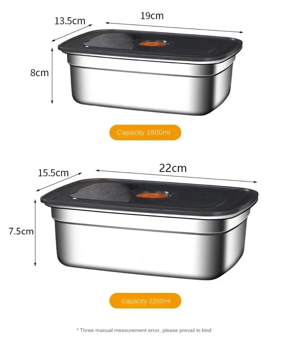 Stainless Steel Camping Lunch Box Sealed Leak-proof Bento Box Microwave Suitable Large Capacity Refrigerator Freezer Storage Box - MAGUSTA BEAUTY