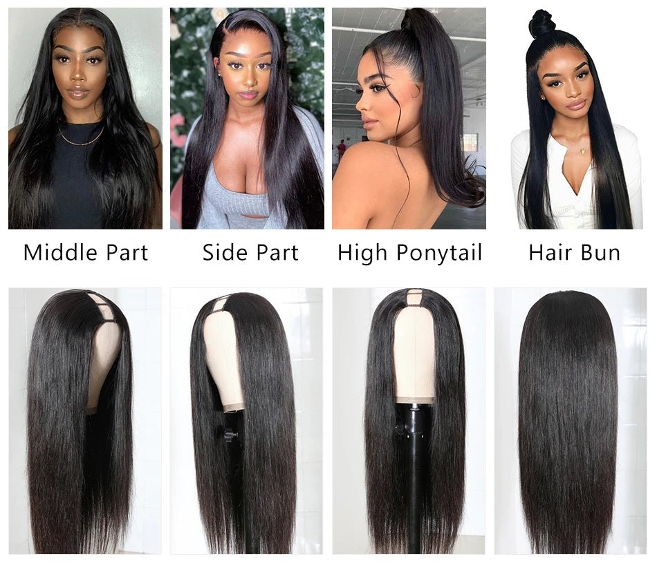 Straight Wigs Cheap U Part Wig Brazilian Human Hair Wigs For Women Virgin Hair Hot Sale Middle U Shape Wig 180 Density Wholesale - MAGUSTA BEAUTY