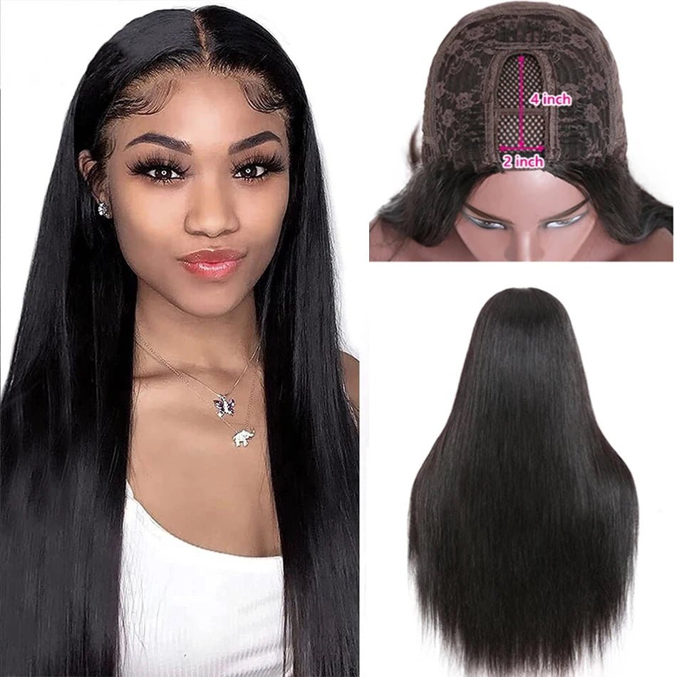 Straight Wigs Cheap U Part Wig Brazilian Human Hair Wigs For Women Virgin Hair Hot Sale Middle U Shape Wig 180 Density Wholesale - MAGUSTA BEAUTY