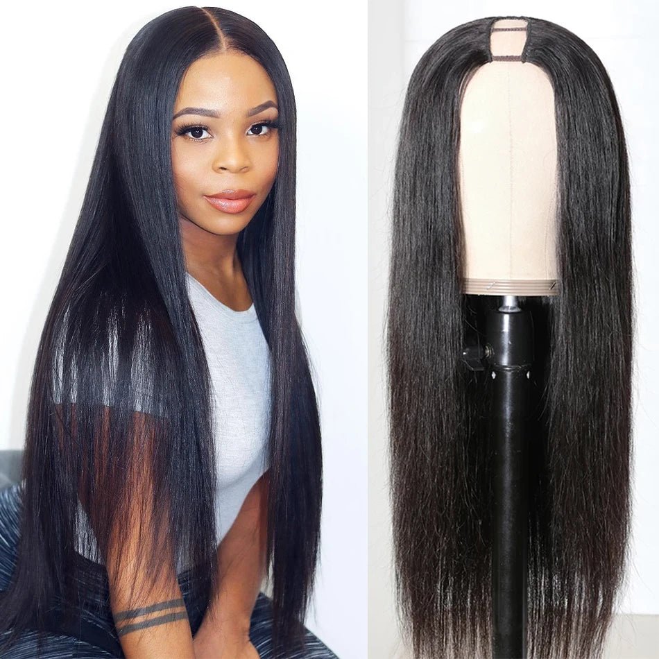 Straight Wigs Cheap U Part Wig Brazilian Human Hair Wigs For Women Virgin Hair Hot Sale Middle U Shape Wig 180 Density Wholesale - MAGUSTA BEAUTY