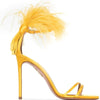 Summer new feather flower silk ribbon sexy open-toe sandals thin high-heeled banquet dress fashionable large-size women's shoes - MAGUSTA BEAUTY
