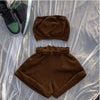 Summer New Solid Color Lace Up Tracksuits Women Sleeveless Backless Tube And Shorts Two Piece Sets Casual 2pcs Outfits - MAGUSTA BEAUTY