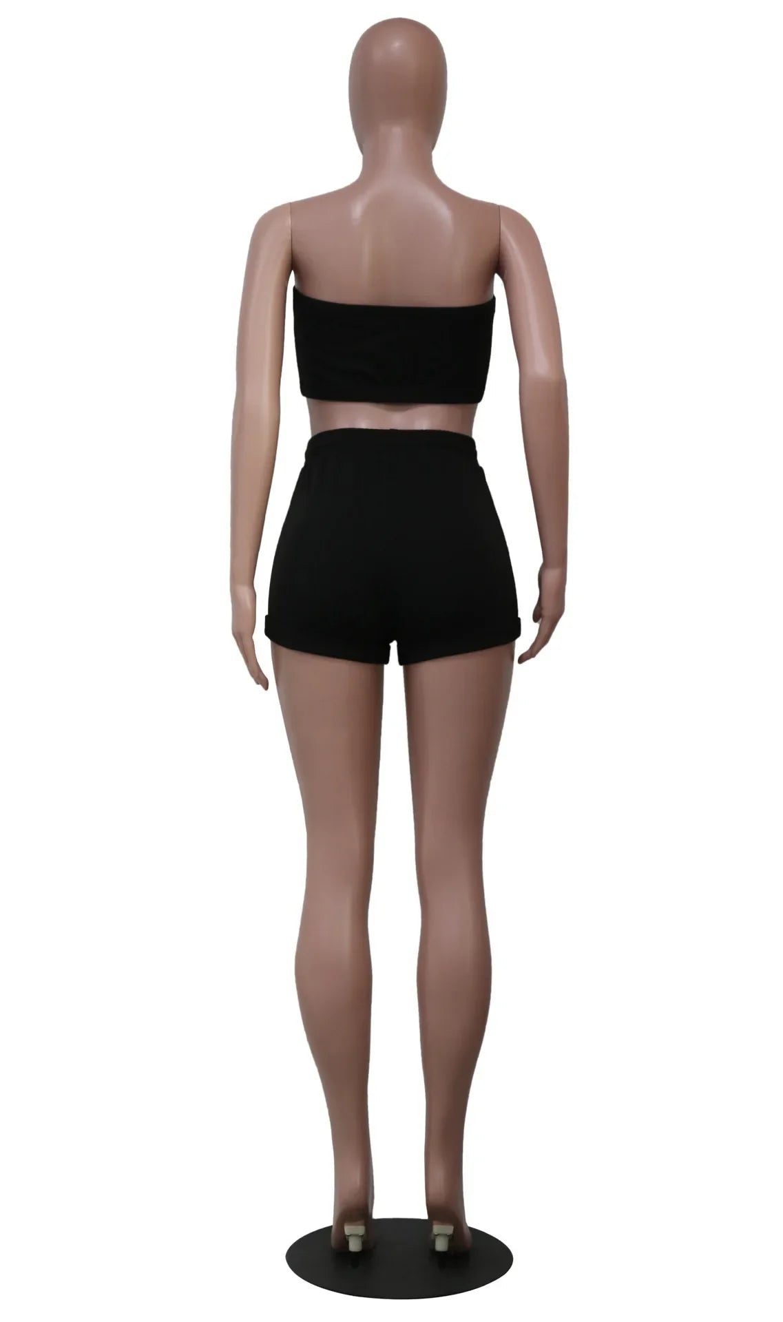 Summer New Solid Color Lace Up Tracksuits Women Sleeveless Backless Tube And Shorts Two Piece Sets Casual 2pcs Outfits - MAGUSTA BEAUTY