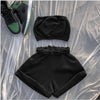 Summer New Solid Color Lace Up Tracksuits Women Sleeveless Backless Tube And Shorts Two Piece Sets Casual 2pcs Outfits - MAGUSTA BEAUTY