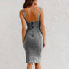 Summer New U Neck Halter Denim For Women's Dresses Fashion Slim Fit Wrap Hip Retro Female Party Sexy Split Denim Dresses - MAGUSTA BEAUTY