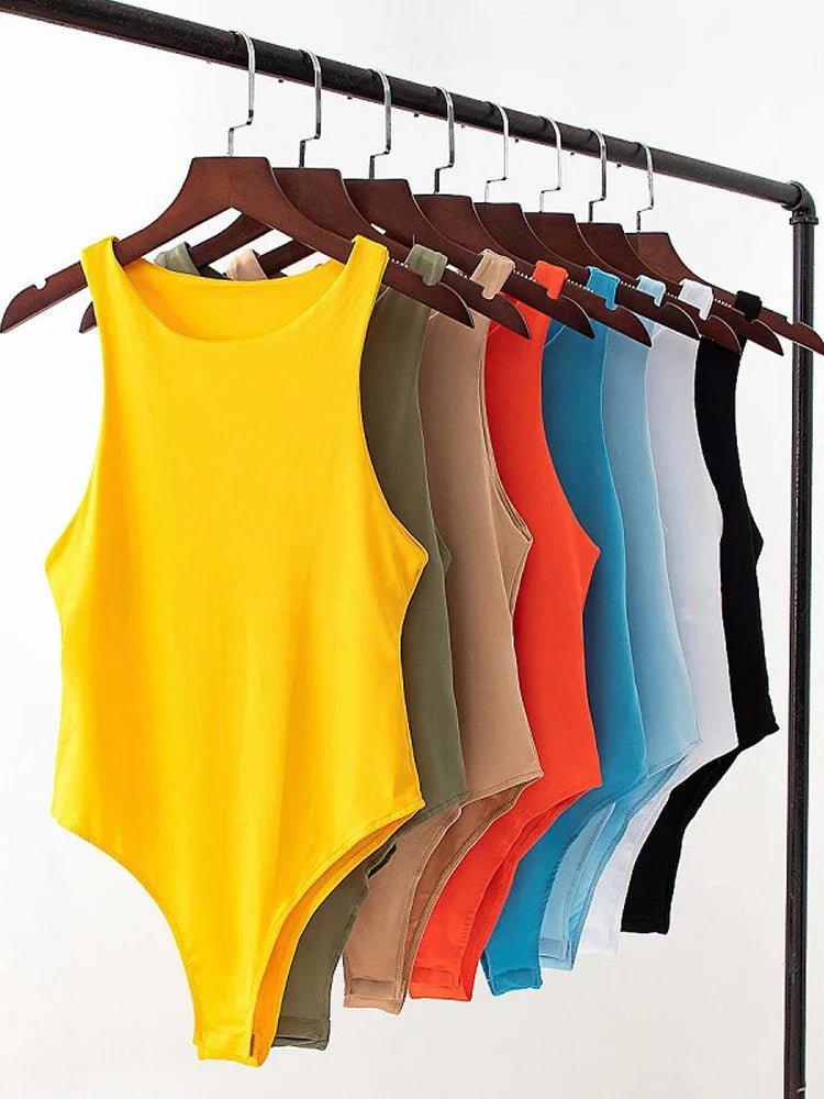 summer solid sexy bodycon women bodysuits female 8 color green slim casual bodysuit chic lady club short playsuits femme - MAGUSTA BEAUTY