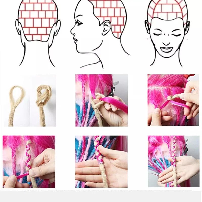 Synthetic 8Inch Handmade Dreadlocks 10strands Locs Hip-Hop Style Braids Hair Extension Crochet Hair for Men Women - MAGUSTA BEAUTY