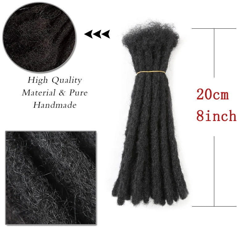 Synthetic 8Inch Handmade Dreadlocks 10strands Locs Hip-Hop Style Braids Hair Extension Crochet Hair for Men Women - MAGUSTA BEAUTY