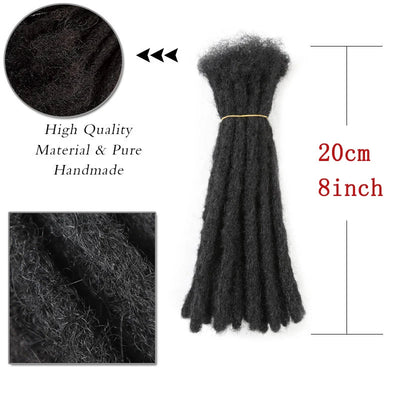 Synthetic 8Inch Handmade Dreadlocks 10strands Locs Hip-Hop Style Braids Hair Extension Crochet Hair for Men Women - MAGUSTA BEAUTY