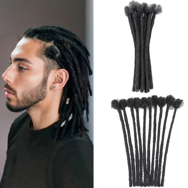 Synthetic 8Inch Handmade Dreadlocks 10strands Locs Hip-Hop Style Braids Hair Extension Crochet Hair for Men Women - MAGUSTA BEAUTY
