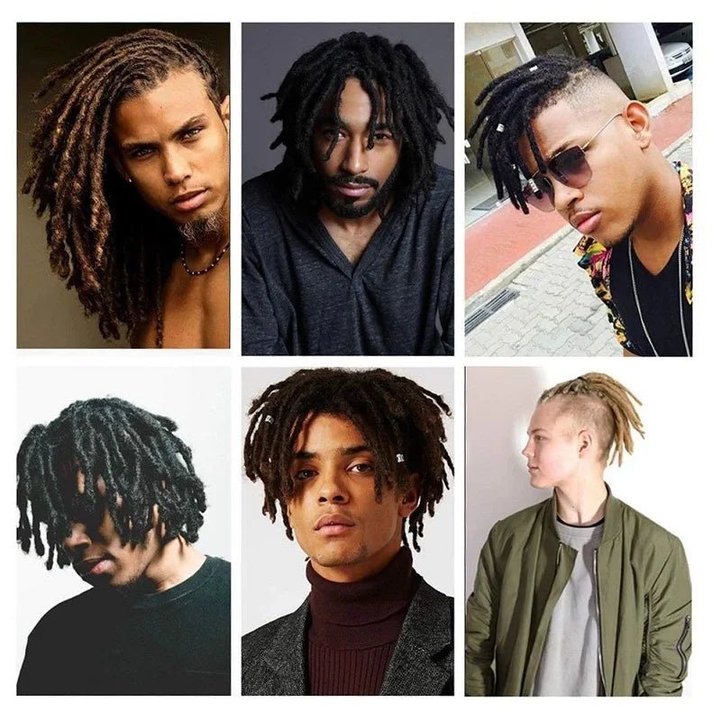 Synthetic 8Inch Handmade Dreadlocks 10strands Locs Hip-Hop Style Braids Hair Extension Crochet Hair for Men Women - MAGUSTA BEAUTY