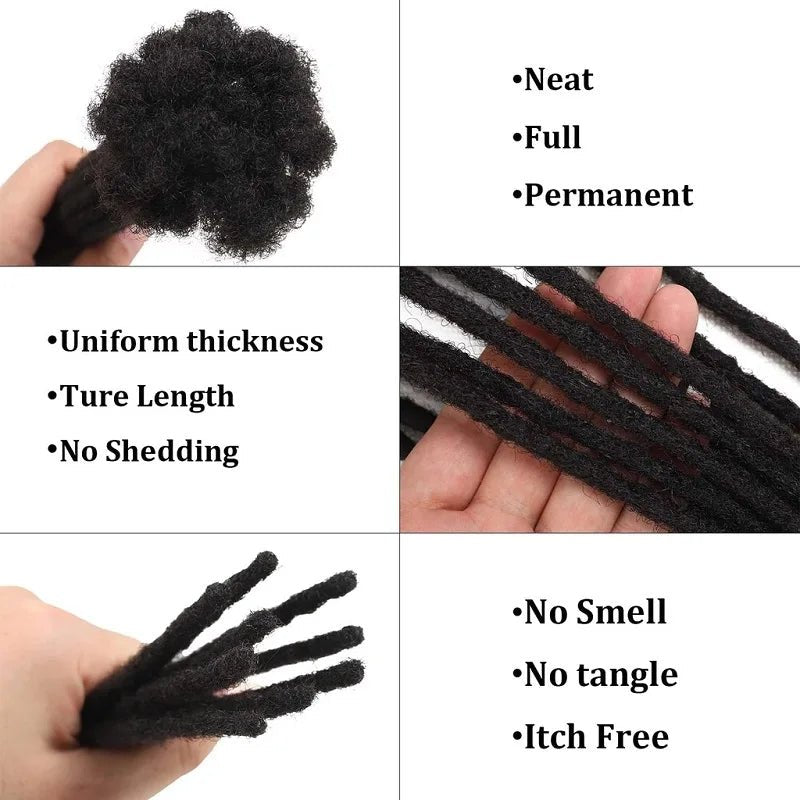 Synthetic 8Inch Handmade Dreadlocks 10strands Locs Hip-Hop Style Braids Hair Extension Crochet Hair for Men Women - MAGUSTA BEAUTY