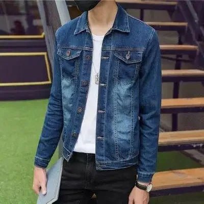 Thickened Fleece-Lined Denim Jacket Men's Loose Fit Warm Work Clothes Trendy Korean Style Versatile Plus Size Casual Wear - MAGUSTA BEAUTY
