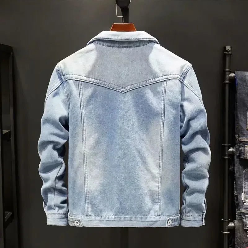 Thickened Fleece-Lined Denim Jacket Men's Loose Fit Warm Work Clothes Trendy Korean Style Versatile Plus Size Casual Wear - MAGUSTA BEAUTY