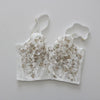 Three-dimensional embroidered bra sexy lace fish bone corset widened breasted with steel ring 2/1 half cup bralette underwear - MAGUSTA BEAUTY