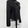 Tossy Elegant Female Striped Suit Coat For Women Scarf Lace-Up Patchwork V-Neck Long Sleeve Luxury Outwear Female Jackets Coat - MAGUSTA BEAUTY