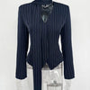 Tossy Elegant Female Striped Suit Coat For Women Scarf Lace-Up Patchwork V-Neck Long Sleeve Luxury Outwear Female Jackets Coat - MAGUSTA BEAUTY
