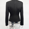 Tossy Elegant Female Striped Suit Coat For Women Scarf Lace-Up Patchwork V-Neck Long Sleeve Luxury Outwear Female Jackets Coat - MAGUSTA BEAUTY