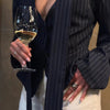 Tossy Elegant Female Striped Suit Coat For Women Scarf Lace-Up Patchwork V-Neck Long Sleeve Luxury Outwear Female Jackets Coat - MAGUSTA BEAUTY