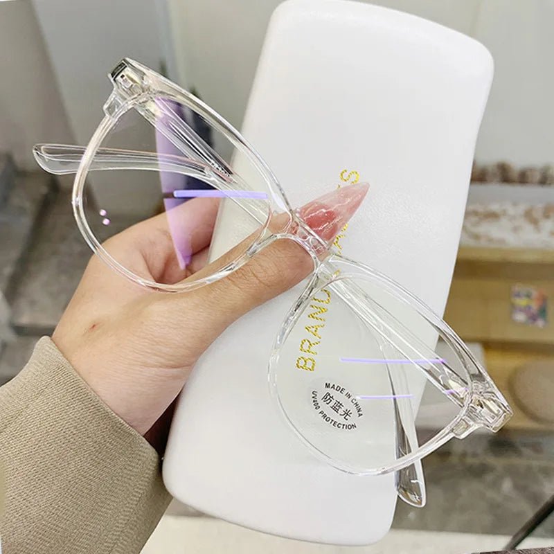 Transparent Computer Glasses Frame Women Men Anti Blue Light Round Eyewear Blocking Glasses Optical Spectacle Eyeglass - MAGUSTA BEAUTY