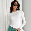 TUSHANGGE Women Long Sleeve T Shirt Spring Autumn Solid Casual Shirts Female Pullovers Tee Y2k Clothes Streetwear Crop Tops - MAGUSTA BEAUTY