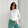TUSHANGGE Women Long Sleeve T Shirt Spring Autumn Solid Casual Shirts Female Pullovers Tee Y2k Clothes Streetwear Crop Tops - MAGUSTA BEAUTY