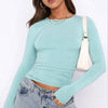 TUSHANGGE Women Long Sleeve T Shirt Spring Autumn Solid Casual Shirts Female Pullovers Tee Y2k Clothes Streetwear Crop Tops - MAGUSTA BEAUTY
