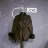 UCXQ Elegant OL Office Lady Overcoats Fur Patchwork Long Sleeve Woolen Coat Beautiful Women's Clothing Jacket Autumn 2025 Winter - MAGUSTA BEAUTY