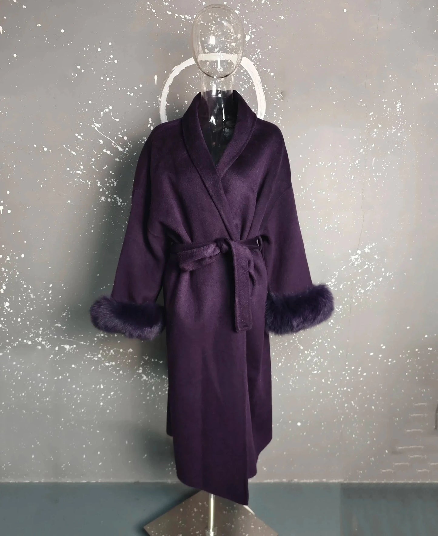 UCXQ Elegant OL Office Lady Overcoats Fur Patchwork Long Sleeve Woolen Coat Beautiful Women's Clothing Jacket Autumn 2025 Winter - MAGUSTA BEAUTY