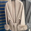 UCXQ Elegant OL Office Lady Overcoats Fur Patchwork Long Sleeve Woolen Coat Beautiful Women's Clothing Jacket Autumn 2025 Winter - MAGUSTA BEAUTY