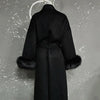 UCXQ Elegant OL Office Lady Overcoats Fur Patchwork Long Sleeve Woolen Coat Beautiful Women's Clothing Jacket Autumn 2025 Winter - MAGUSTA BEAUTY