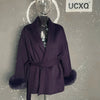 UCXQ Elegant OL Office Lady Overcoats Fur Patchwork Long Sleeve Woolen Coat Beautiful Women's Clothing Jacket Autumn 2025 Winter - MAGUSTA BEAUTY