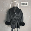 UCXQ Elegant OL Office Lady Overcoats Fur Patchwork Long Sleeve Woolen Coat Beautiful Women's Clothing Jacket Autumn 2025 Winter - MAGUSTA BEAUTY