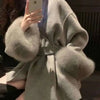 UCXQ Elegant OL Office Lady Overcoats Fur Patchwork Long Sleeve Woolen Coat Beautiful Women's Clothing Jacket Autumn 2025 Winter - MAGUSTA BEAUTY