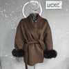 UCXQ Elegant OL Office Lady Overcoats Fur Patchwork Long Sleeve Woolen Coat Beautiful Women's Clothing Jacket Autumn 2025 Winter - MAGUSTA BEAUTY