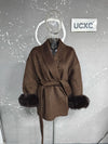 UCXQ Elegant OL Office Lady Overcoats Fur Patchwork Long Sleeve Woolen Coat Beautiful Women's Clothing Jacket Autumn 2025 Winter - MAGUSTA BEAUTY