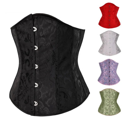 Underbust Corset Floral Push Up Boned Bustier Gothique Korsett For Women Front Busk Gorset Korse Sexy Women Gothic Corset - MAGUSTA BEAUTY