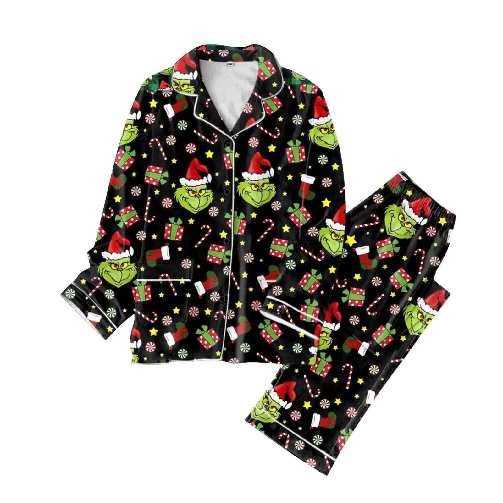 Unisex Christmas Tree Pattern Long - Sleeve Pajama Set Fashionable 3D Print Casual Y2K Style 2025 Collection Comfortable Sleepwear - MAGUSTA BEAUTY