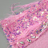 VC Pink Sparkly Sequins Long Dress Beaded Crystal Feather Embellished High Slit Straight Floor - length Prom Evening Gown Vestidos - MAGUSTA BEAUTY
