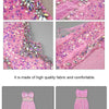 VC Pink Sparkly Sequins Long Dress Beaded Crystal Feather Embellished High Slit Straight Floor - length Prom Evening Gown Vestidos - MAGUSTA BEAUTY