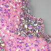 VC Pink Sparkly Sequins Long Dress Beaded Crystal Feather Embellished High Slit Straight Floor - length Prom Evening Gown Vestidos - MAGUSTA BEAUTY