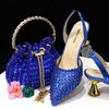 Venus Chan Pointed Toe Heels for Women 2023 Elegant Party Wine Color Full Diamond Pumps Italian Shoes and Bags Matching Set - MAGUSTA BEAUTY