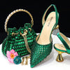 Venus Chan Pointed Toe Heels for Women 2023 Elegant Party Wine Color Full Diamond Pumps Italian Shoes and Bags Matching Set - MAGUSTA BEAUTY