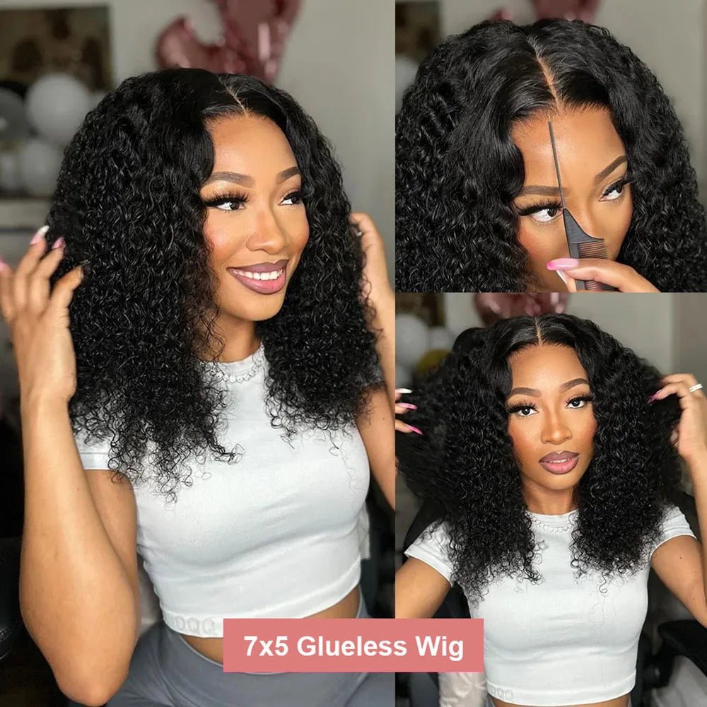 Water Curly Short Bob Wigs 250% Brazilian Ready to Go 7x5 Glueless Human Hair Wigs 13x6 Deep Wave HD Lace Frontal Wig For Women - MAGUSTA BEAUTY