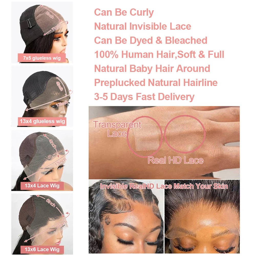 Water Curly Short Bob Wigs 250% Brazilian Ready to Go 7x5 Glueless Human Hair Wigs 13x6 Deep Wave HD Lace Frontal Wig For Women - MAGUSTA BEAUTY