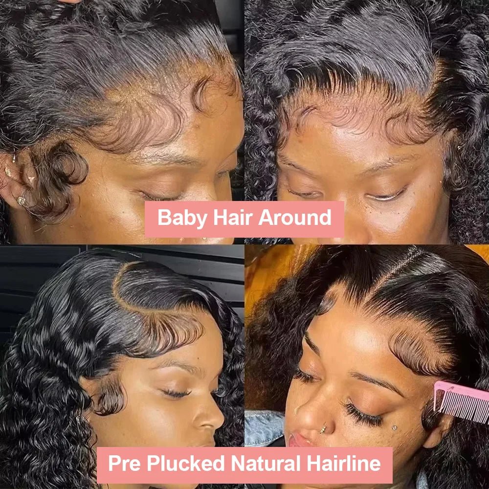 Water Curly Short Bob Wigs 250% Brazilian Ready to Go 7x5 Glueless Human Hair Wigs 13x6 Deep Wave HD Lace Frontal Wig For Women - MAGUSTA BEAUTY