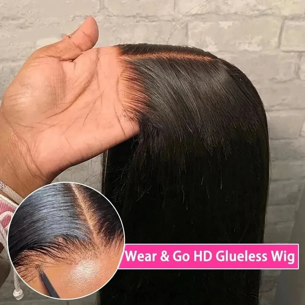 Wear And Go Glueless Wigs Human Hair Bob Straight Pre Cut Lace Front Wigs Human Hair Upgraded No Glue Lace Front Wigs For Women - MAGUSTA BEAUTY